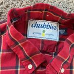 Chubbies  Red Plaid Button Down Long‎ Sleeve Shirt Women's Medium Photo 3