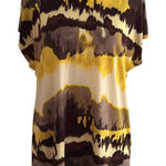 Calvin Klein  Graphic Blouse with Cap Sleeves and Mandarin Collar Photo 0