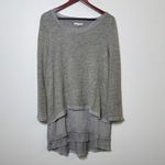 easel  anthropology Heather Gray Layered Tunic Top sz L Photo 1