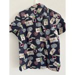 Jones New York Shirt Womens PS Blue Linen Nautical Coastal Beachy Preppy Vintage Photo 1