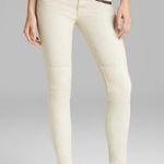 Rag and Bone Ridley Moto Skinny Stretch Denim Jeans Wax Winter White Size 26 Photo 0