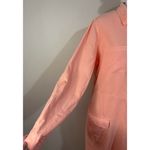 Soft Surroundings  Peach Linen Blend Roll Tab Sleeve Shirt Dress Size Medium Photo 2