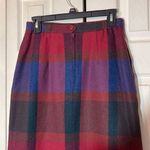 Vintage Deadstock Barclay Square Part Wool Red Blue Plaid Long A Line Skirt Size undefined Photo 6