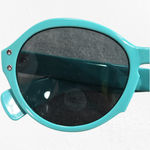 1960s Vintage Aqua Blue Mod Sunglasses Riveted Round Frame Retro Mod Eyewear Photo 7
