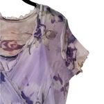 Vtg Y2K Babydoll Maxi Dress Mesh Floral Fairy Feminine WhimsiGoth Grunge Size S Purple Photo 3