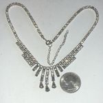 Leo Glass Vintage Silver Tone Classic Runway Formal Statement Necklace Photo 4