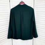 ZARA  V Neck Button Front Shirt Blouse Dark Green Small Long Sleeve Photo 7