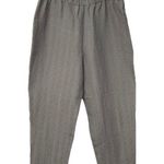 Eileen Fisher NWT Silk Linen Blend Pants in Taupe Elastic Waist Wide Legs Size L Photo 0