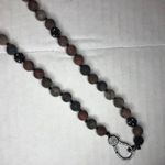 Necklace Brectiated Jasper & Pave Bead Necklace w/Pave Covered Lobster Clasp NEW Photo 4