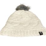 The North Face  Womans White Cable Thick Knit Pom Pom‎ Beanie Hat Photo 1