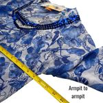 NEW Sunflower Floral Sheer Sequin Swimsuit Coverup Resort Beach Coastal L Blue Size L Photo 8