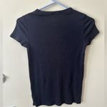Uniqlo Women's Dark Gray Ribbed Short Sleeve Top Photo 3