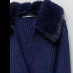 ZARA NWT FAUX FUR LAPEL COLLAR KNIT CARDIGAN Photo 12