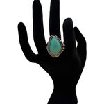 Turquoise Stone Stretch Ring Silver Photo 0