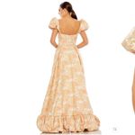 Mac Duggal  68276  Womens FLORAL PRINT PUFF SLEEVE HIGH LOW BROCADE GOWN Photo 3