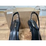 Larroude Hibiscus Slingback Sandal Heels Black Leather Floral Sz 10 Lightly Worn Photo 6