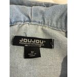 Jou Jou Hooded Cropped Denim Jacket Medium Light Wash Zip Up Jean Style Y2K‎ Blue Size undefined Photo 2