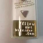 Yellow Owl Workshop Stud Earrings Smiley Pine Tree & Mountain Set 22K Gold Gilt Photo 2