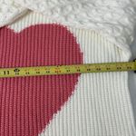 Miss Sparkling Heart Patterned White and Red Sweater Size Medium Photo 4