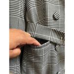 Bardot  Gray Monochrome Glenchek Belted Double Breasted Trench Coat Size 6 Medium Photo 2