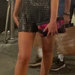 Black And Silver Sequin Romper Size M Photo 3