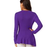 Allegra K  Long Sleeve Ribbed Knit Ruffle Hem Peplum Sweater SZ S Photo 1