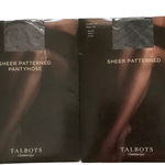 Talbots  sheer patterned black pantyhose size A women’s hosiery sheer toe 2 count Photo 0