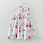 Milan Kiss white floral dressy high neck top Large Photo 90