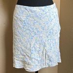 Silk floral mini skirt w small slit Size M Photo 0
