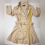 American Living Trench Coat Womens Size 14 Beige Pleated Classic Preppy Khaki PI Photo 2