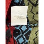 Icelandic Design Cardigan Sweater Full Zip Wool Colorful Art Women's XL Black Photo 11