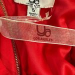 YA Los Angeles Coral Red Plisse Pleated Maxi Dress Pleated Bodice from ModCloth Photo 6