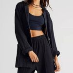 Free People Reign Textured knit Blazer Black Shabby Chic Bohemian size XS Photo 0