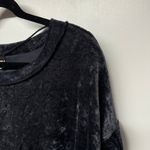 We The Free  People Velvet Pullover Sweatshirt Long Sleeve Gray Small Sweater Photo 2