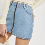 Topshop  Moto Zip Front‎ Denim Mini Skirt Size 4 Photo 1
