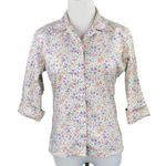 Tommy Hilfiger Stretch Casual White Floral Button Down Shirt Photo 0