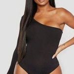 Pretty Little Thing Black One Shoulder Bodysuit Photo 0