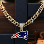 NFL New England Patriots 20Inch Necklace Pendant Chain Link Football Jewelry Photo 0