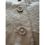 Forever 21  Cream Floral Brocade Button Front Coat Dressy Blazer Women’s L Photo 9