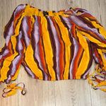 Miss Me  off the shoulder Striped Multicolor Women's Top shirt Photo 0