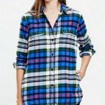 Madewell  Ex Boyfriend Plaid Flannel Shacket Shirt Larchmont with Pockets Sz M Photo 0