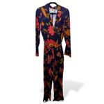 Farm Rio  x Anthropologie Long Sleeve Floral Jumpsuit Medium NWT Pockets Belted Photo 2