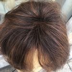 Human hair chestnut brown highlights short wig bob Photo 2