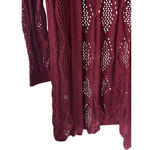 Charlotte Russe Open Cardigan Womens Size M Burugndy Crochet Long Sleeve Duster Photo 3