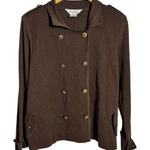 Misook  Double Knit Breasted Jacket Blazer Women XL Chocolate Brown Old Money Photo 0