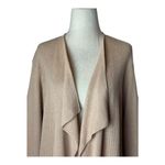 Eileen Fisher  Sweater Women XL Tan Drape Front‎ Organic Linen Cotton Cardigan Photo 6