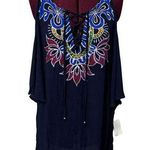 Trina Turk NWT Womens  Lace Up V-Neck Cold Shoulder Pool Swim Cover-Up - XS Photo 0