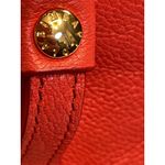 BIMBA Y LOLA Orange Leather Wristlet Clutch Wallet Gold Logo Red Photo 4
