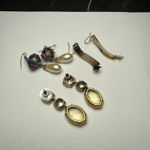 Dangle Drop Pierced Earrings Lot Of 3 Bead / Rhinestone Mix Photo 7