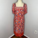 Johnny Was Johnny‎ Was Red Floral Jasmine Dress Medium M Photo 1